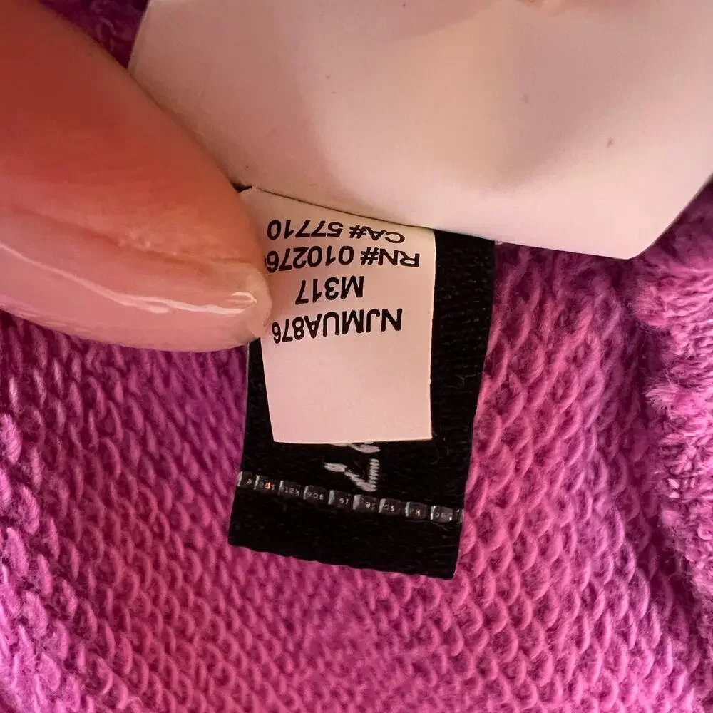 KATE SPADE Pink Pansy Long Sleeve Cotton Ruffle Pullover Sweater Top Sz S Small